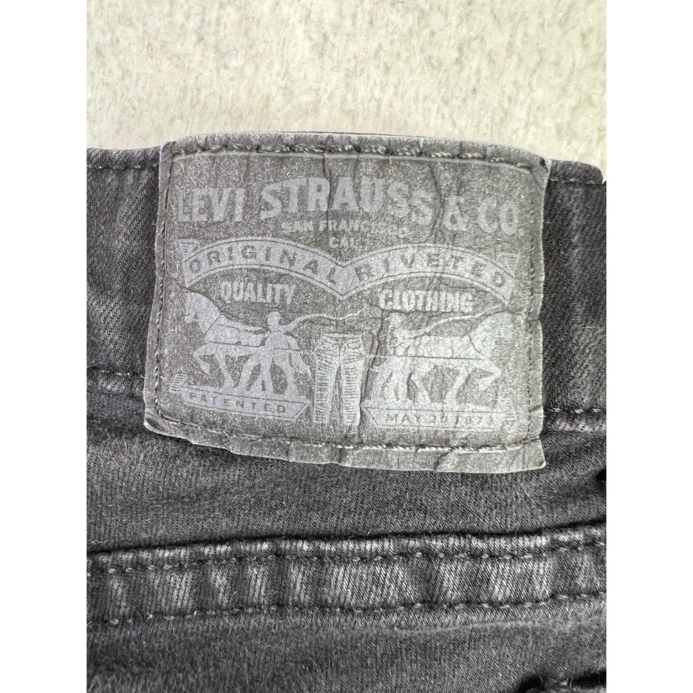 Levis 711 Skinny Jeans Womens 26 Black Charcoal Wash Mid Rise Stretch Denim - Picture 3 of 15